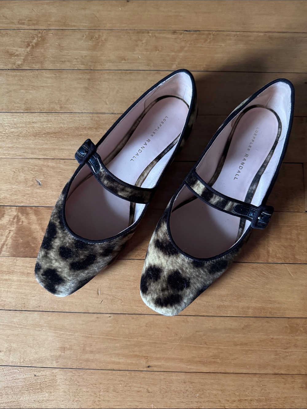 Loeffler Randall Leopard Print Mary Jane Flats, Size 7 1/2 - Picture 2 of 4
